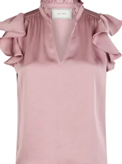Neo Noir Stella Heavy Sateen Bluse Evening Rose (Forudbestilling lev. april)