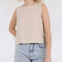 Neo Noir Svetlana Linen Top NOS25 Sand
