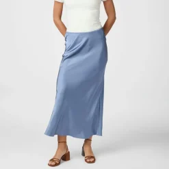 Neo Noir Vicky Heavy Sateen Nederdel Smoke Blue NOS25