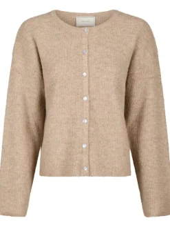 Neo Noir Vilja Strikcardigan Sand Melange
