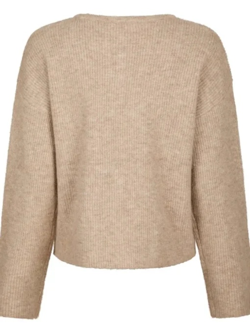 Neo Noir Vilja Strikcardigan Sand Melange