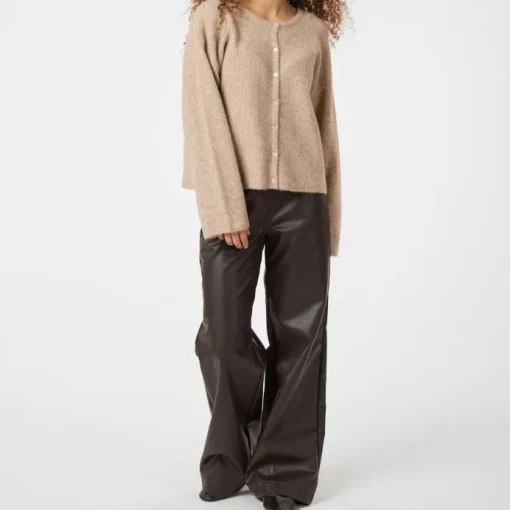 Neo Noir Vilja Strikcardigan Sand Melange