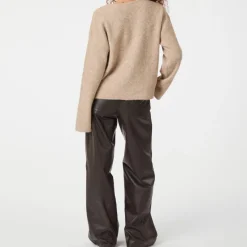 Neo Noir Vilja Strikcardigan Sand Melange