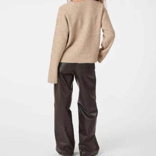 Neo Noir Vilja Strikcardigan Sand Melange