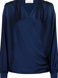 Neo Noir Zeleste Satin Bluse Navy