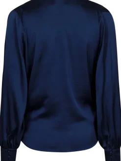 Neo Noir Zeleste Satin Bluse Navy