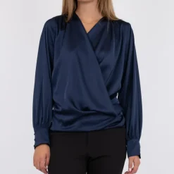 Neo Noir Zeleste Satin Bluse Navy