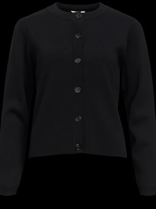 Object Ester LS Knit Cardigan Black NOS25