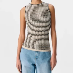 Object Ester Pattern Tank Top Sandshell/Black
