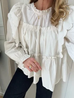 Object Hope LS Bluse White Sand