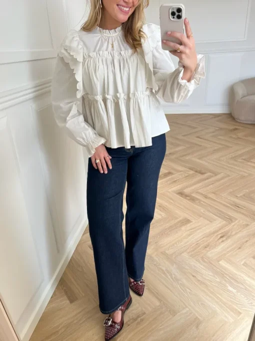 Object Hope LS Bluse White Sand