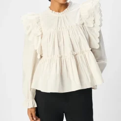 Object Hope LS Bluse White Sand