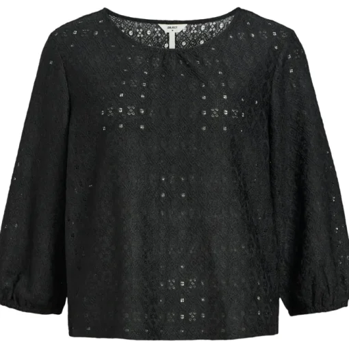 Object Laila 3/4 Bluse Black NOS25