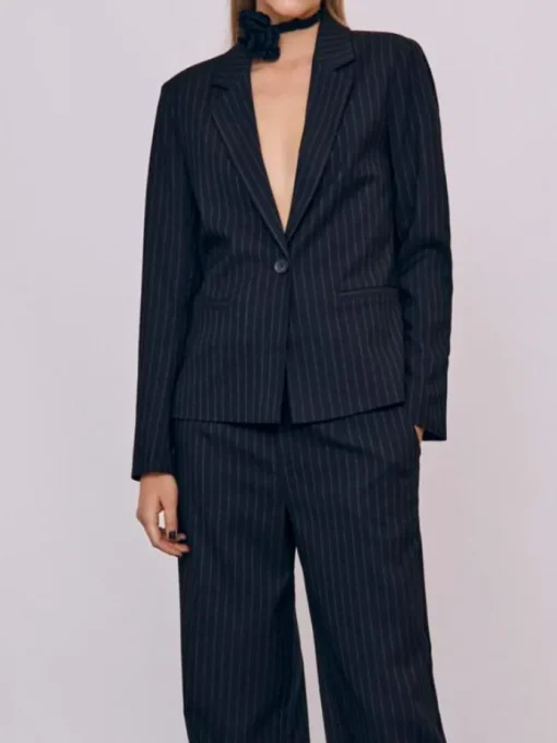 Object Lisa LS Button Blazer Black/Grey NOA24