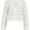 Object Liva L/S V-Neck Knit Cardigan Cloud Dancer
