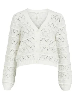 Object Liva L/S V-Neck Knit Cardigan Cloud Dancer