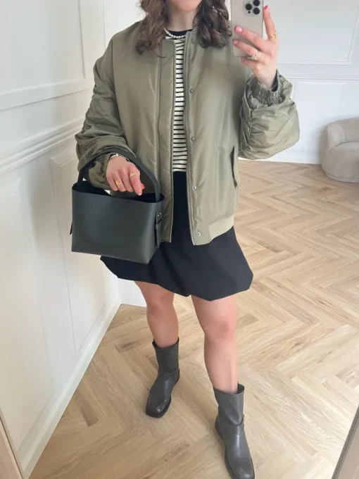 Object Mary Oversize Bomber Jakke Taupe Gray
