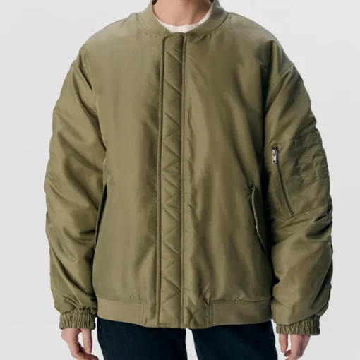 Object Mary Oversize Bomber Jakke Taupe Gray