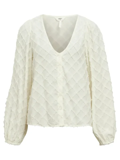 Object Palmer LS Skjorte Cloud Dancer