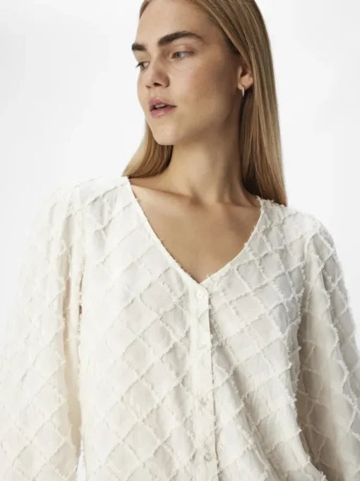 Object Palmer LS Skjorte Cloud Dancer
