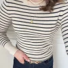 Object Polina LS Strik Sandshell Stripes/Sky Captain