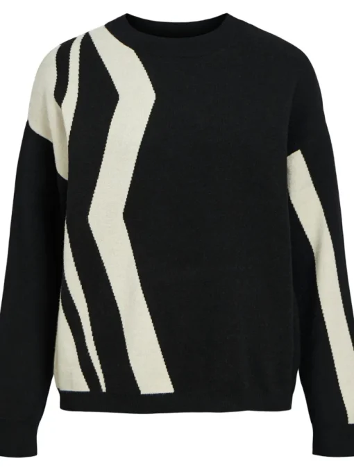 Object Ray LO LS Strik Black Pattern/Sandshell Vertical Stripes
