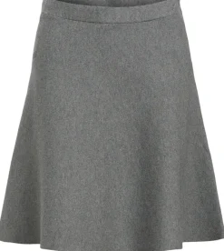Object Reynard HW Short Knit Nederdel Medium Grey Melange NO25