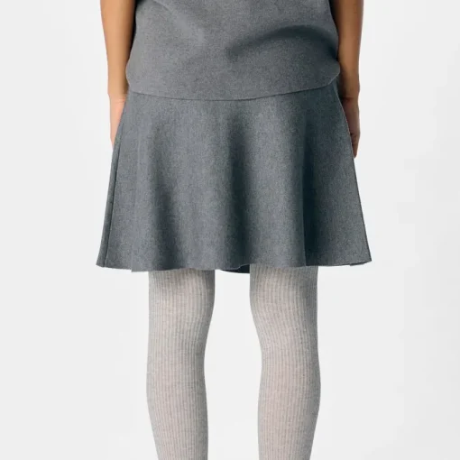 Object Reynard HW Short Knit Nederdel Medium Grey Melange NO25