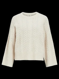 Object Rosa Strik L/S Pullover White Sand Melange