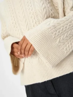 Object Rosa Strik L/S Pullover White Sand Melange