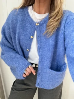 Object Saggia LS Strikcardigan Cornflower Blue