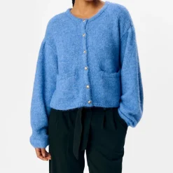Object Saggia LS Strikcardigan Cornflower Blue