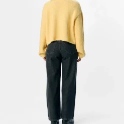 Object Saggia LS Strikcardigan Lemon Merinque