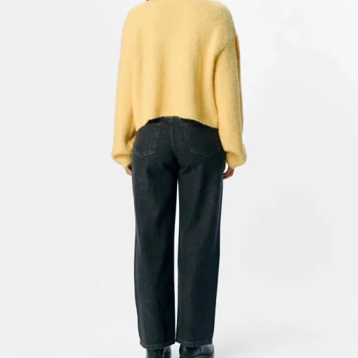 Object Saggia LS Strikcardigan Lemon Merinque