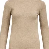 Object Thess L/S Rollneck Strik Desert Taupe