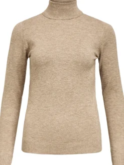 Object Thess L/S Rollneck Strik Desert Taupe