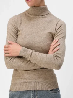 Object Thess L/S Rollneck Strik Desert Taupe