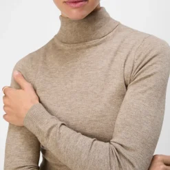 Object Thess L/S Rollneck Strik Desert Taupe