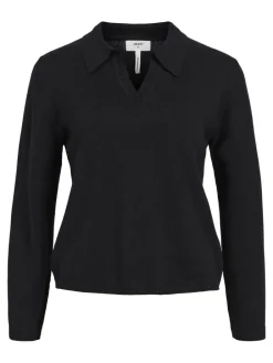 Object Thess LS V-Neck Strik Black