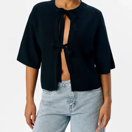 Object Ulla Parvi 2/4 Knit Cardigan Black NOS25