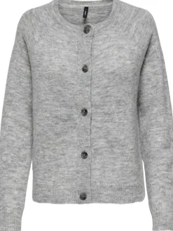 Only Allison LS O-Neck Cardigan Light Grey Melange