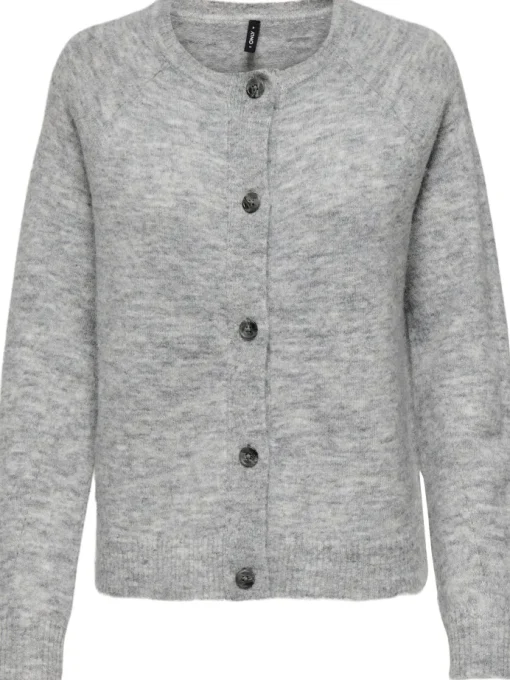Only Allison LS O-Neck Cardigan Light Grey Melange