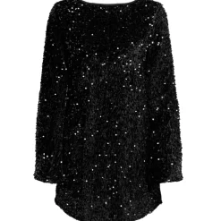 Only Anika Sequins LS Bow Kjole Black Bow
