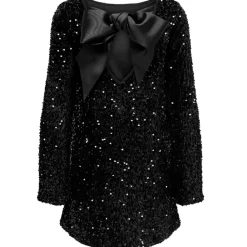 Only Anika Sequins LS Bow Kjole Black Bow