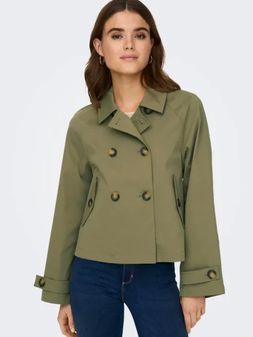 Only April Short Trenchcoat Jakke Aloe NO25