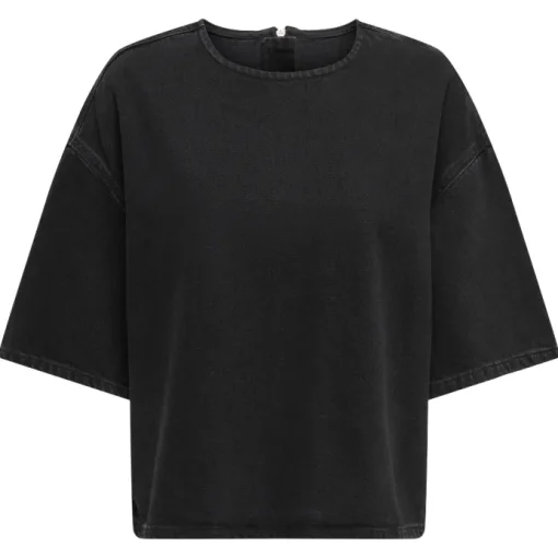 Only Barbera SS Denim Bluse Washed Black
