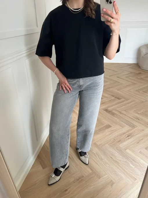 Only Barbera SS Denim Bluse Washed Black