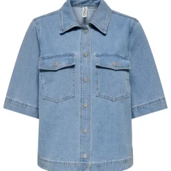 Only Belle SS Denim Skjorte Light Blue Denim NOS25