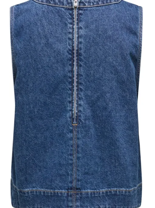 Only Dorsi SL Denim Top Medium Blue Denim