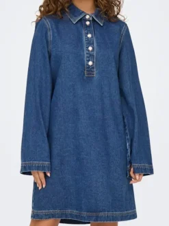 Only Freya LS Bell Kjole Medium Blue Denim